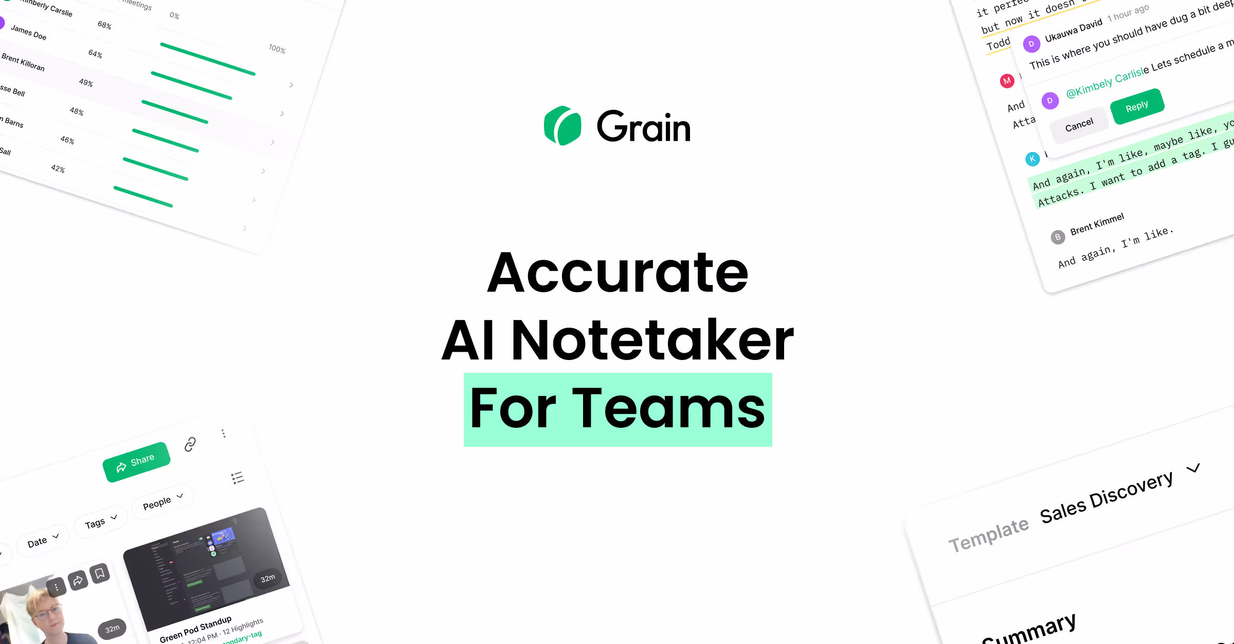 Grain Productivity & Collaboration showing Productivity & Collaboration - The AI Notetaker built for growing teams