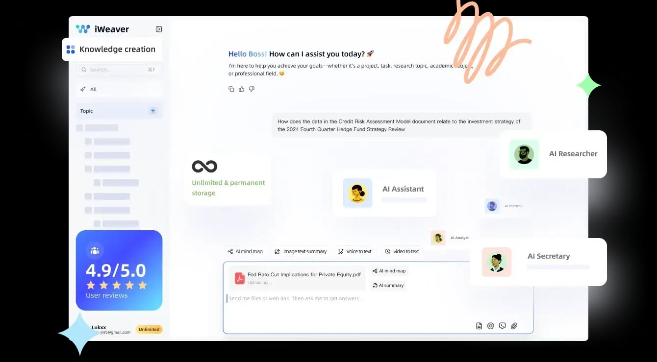 iWeaver Conversational AI showing Conversational AI - Your Personal AI Assistant for Efficient Task Processing