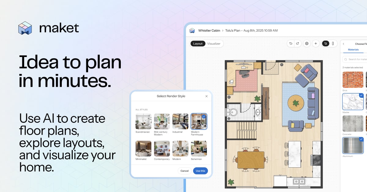 Maket Design showing Design - The AI Home Design Studio