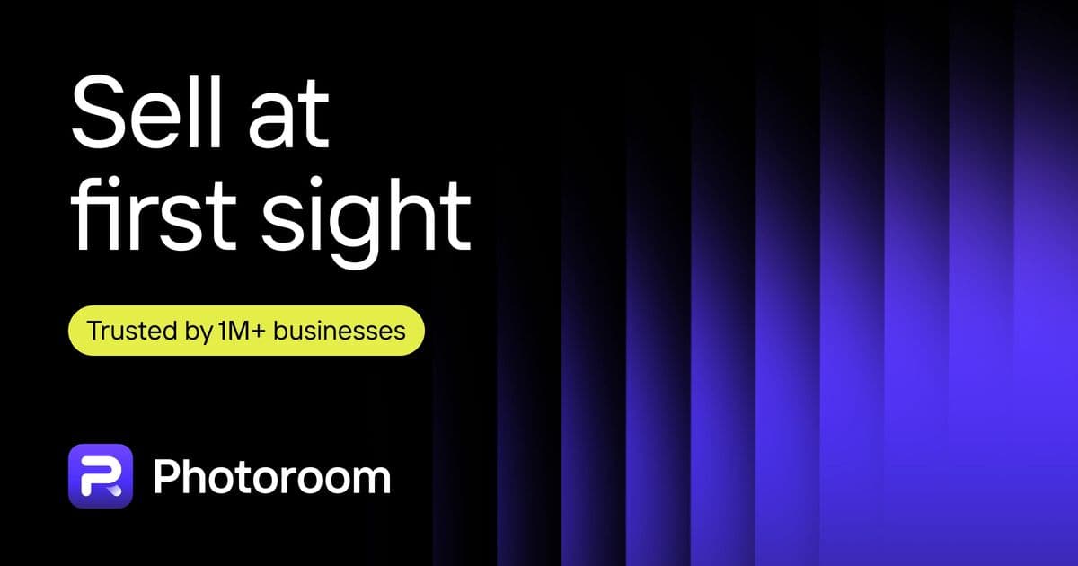 PhotoRoom Image Generation showing ai photo editor - Studio-quality product photos in seconds