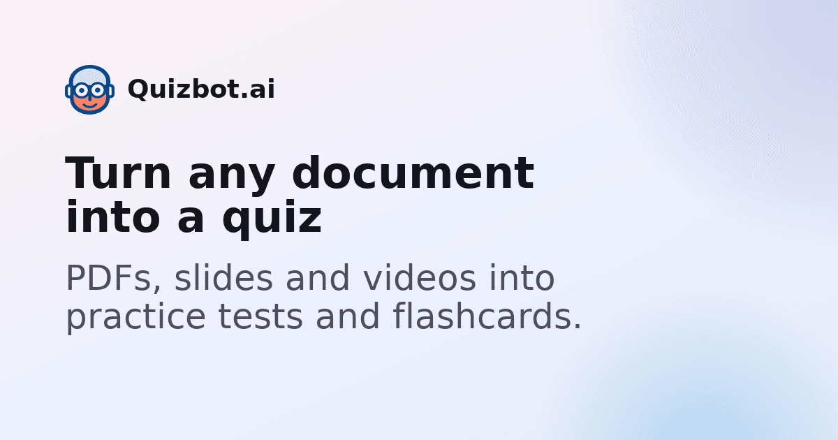 QuizBot.ai Conversational AI showing Conversational AI - Create engaging assessments from any content in seconds