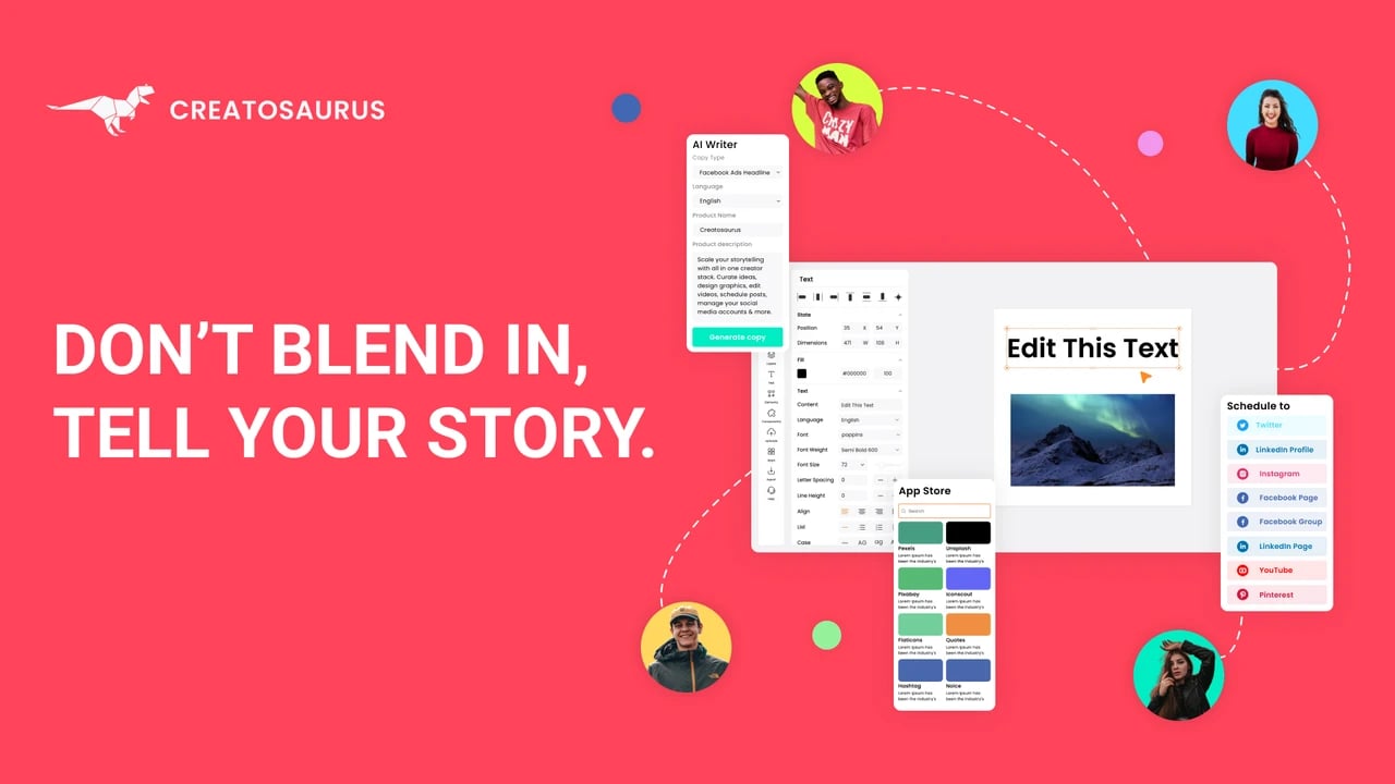 Creatosaurus Marketing Automation showing Marketing Automation - The all-in-one AI platform for creators and marketers