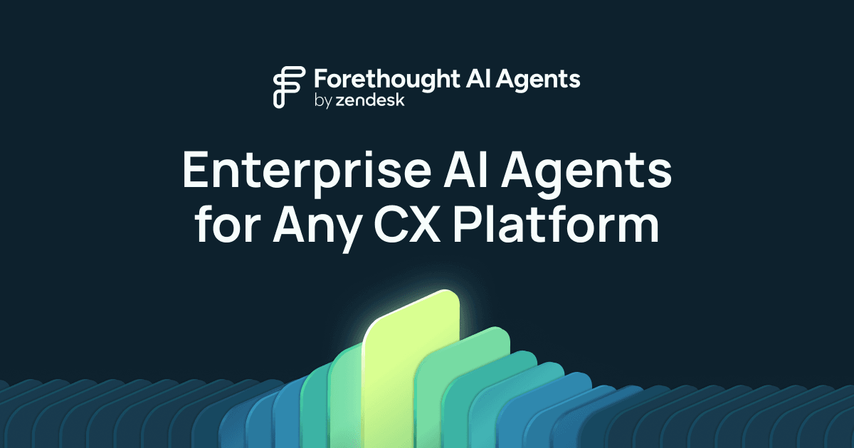 Forethought Conversational AI showing Conversational AI - Enterprise AI Agents for Every Customer Moment
