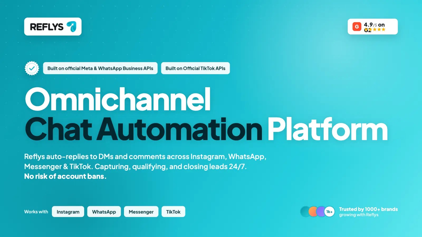 Reflys Conversational AI showing Conversational AI - Omnichannel Chat Automation and Shared Inbox Platform | Reflys
