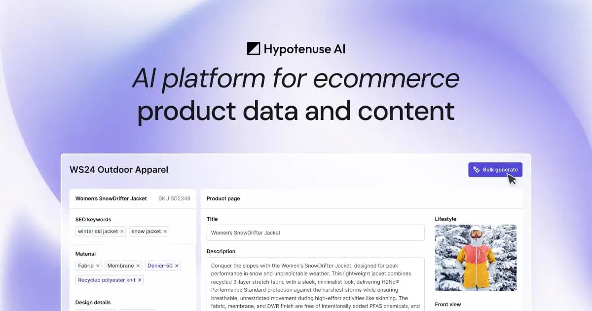 Hypotenuse AI Marketing Automation showing Marketing Automation - Empowering Your Data with AI