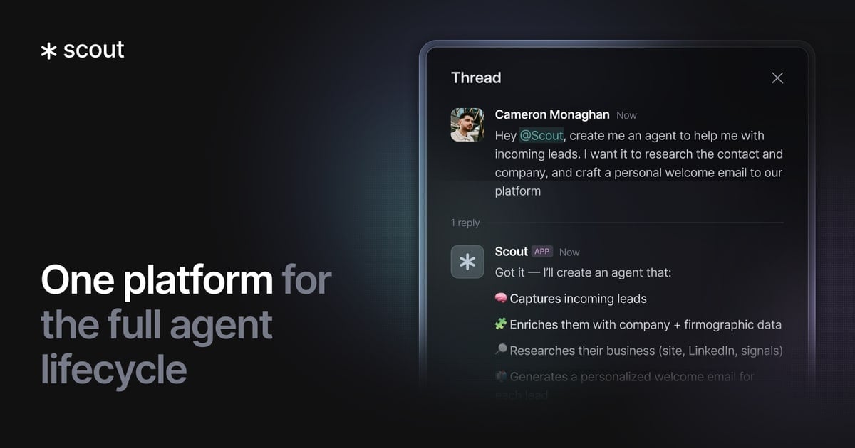 Scout Productivity & Collaboration showing Productivity & Collaboration - Automate Sales Workflows with AI Agents