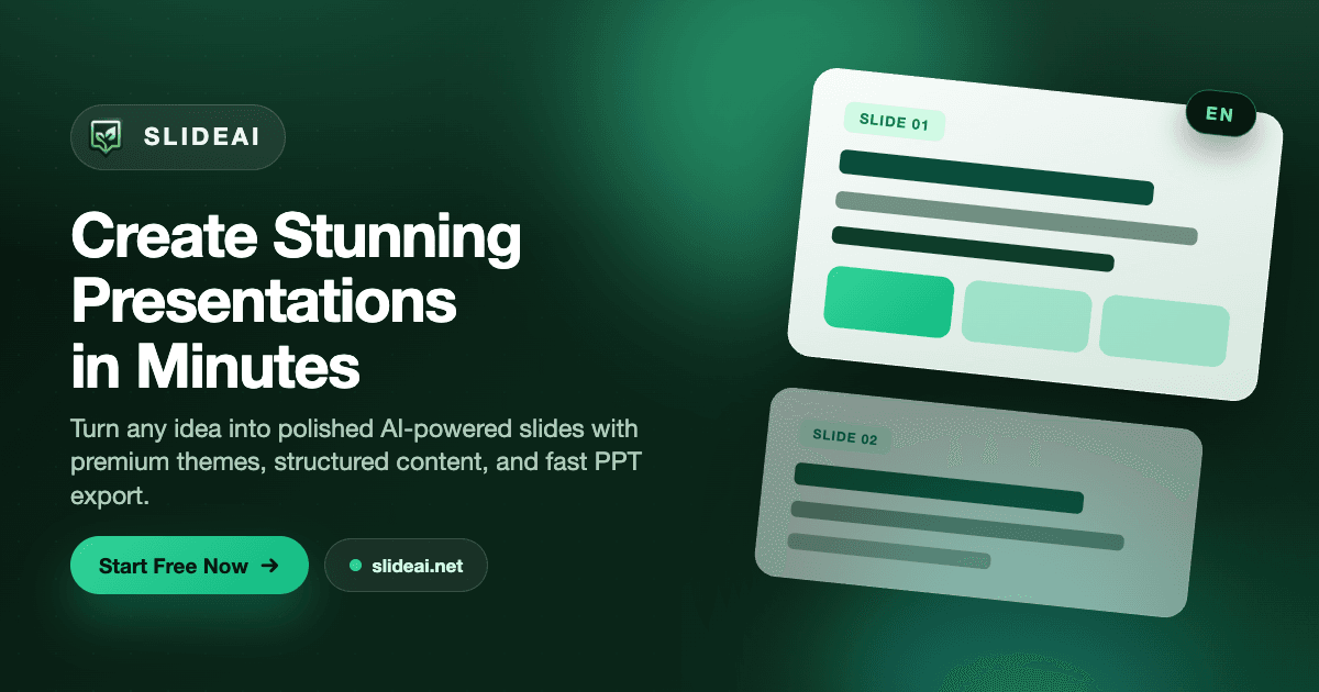 SlideAI Design showing Design - Transforming text into stunning slides