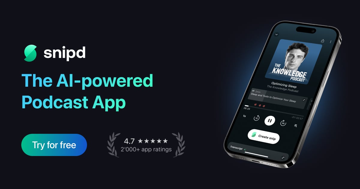 Snipd Audio Generation showing Audio Generation - The AI-powered Podcast Player for Learning