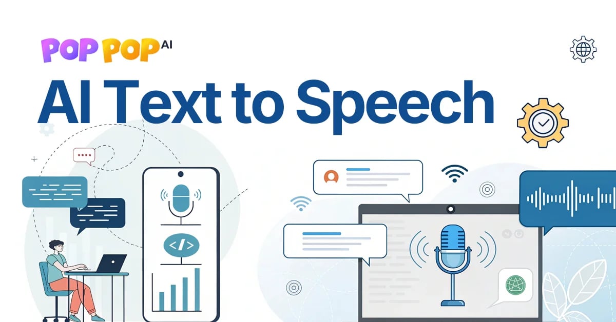 PopPop AI Text to Speech Audio Generation showing Audio Generation - Transform text into lifelike speech
