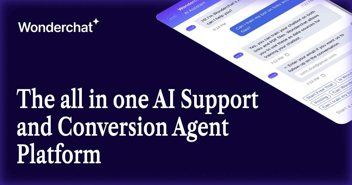 Wonderchat Conversational AI showing Conversational AI - Conversational AI for seamless customer interactions