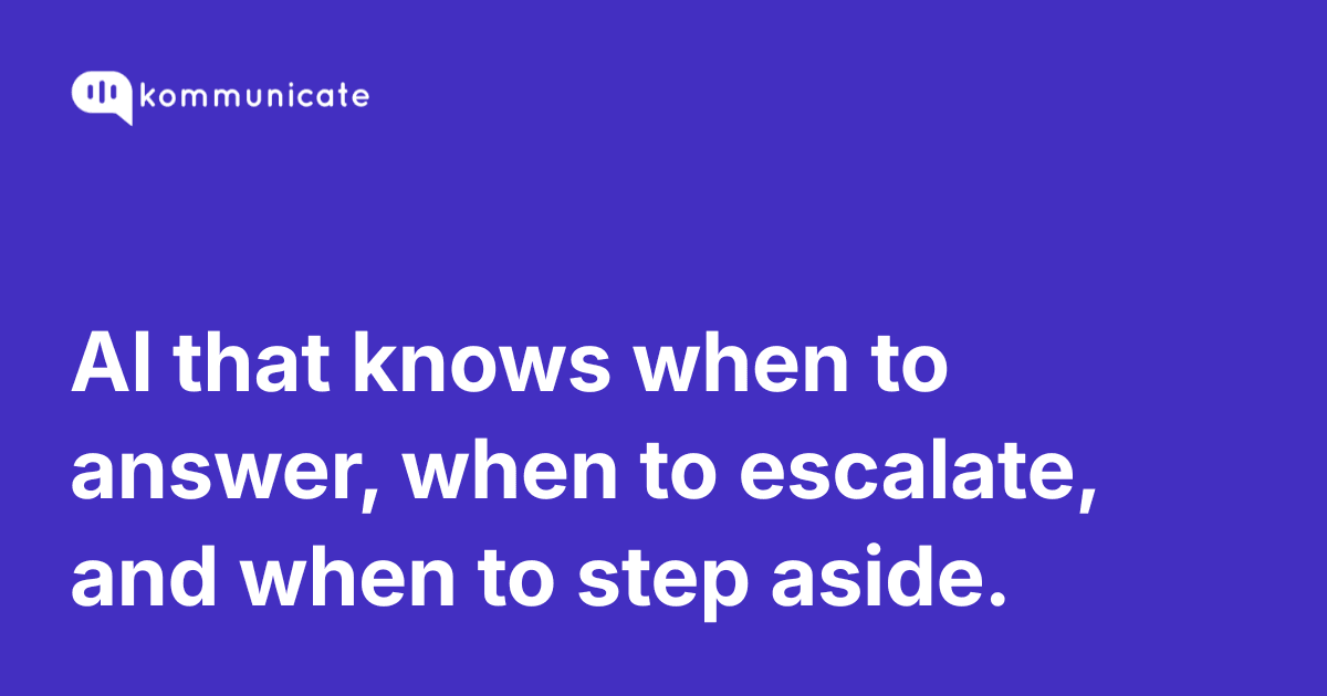 Kommunicate Conversational AI showing Conversational AI - No-code AI agents for seamless customer support across every channe