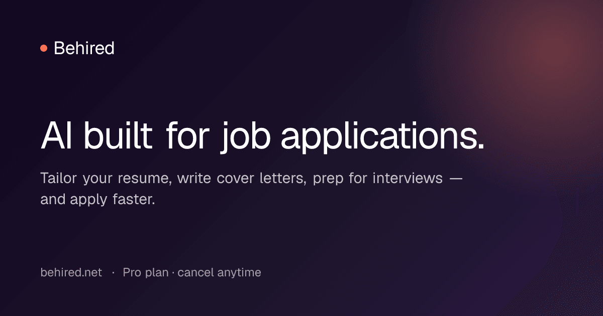 Behired Conversational AI showing Conversational AI - Your AI-powered job application assistant