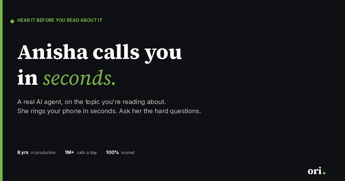 Oriserve Conversational AI showing Conversational AI - Smarter Conversations, Deeper Insights
