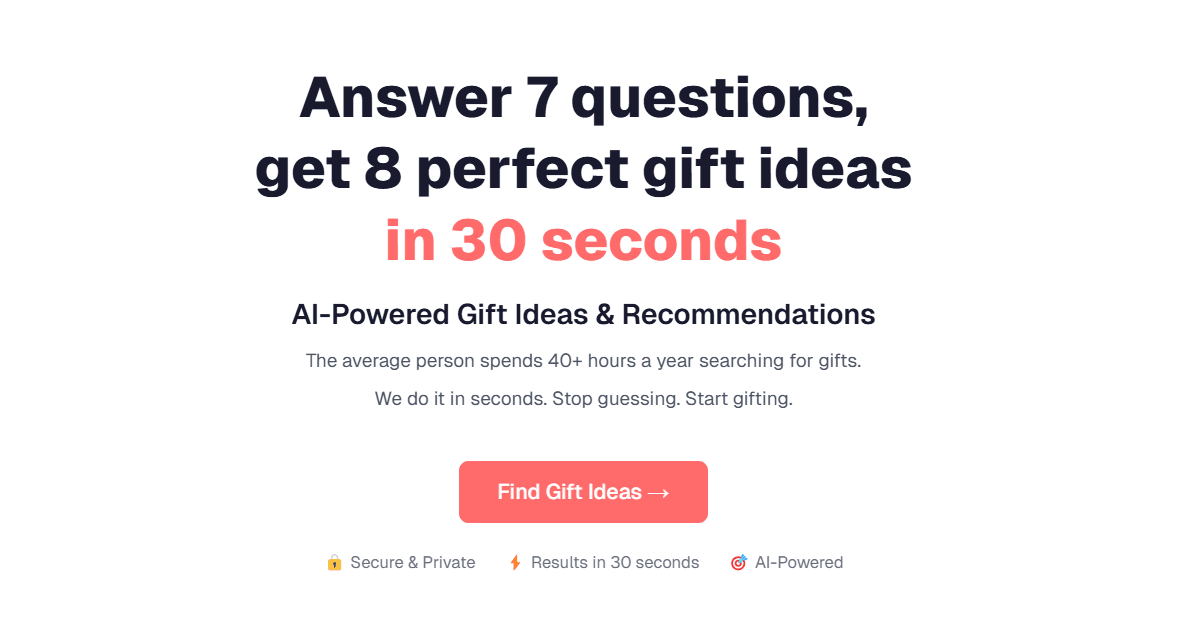Discover Gift Ideas Search & Discovery showing Search & Discovery - Discover Gift Ideas — AI Gift Recommendations
