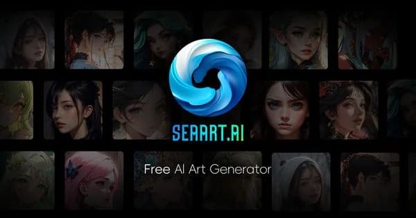 SeaArt AI Image Generation showing text-to-image - Create stunning AI art, videos, audio & characters in minutes