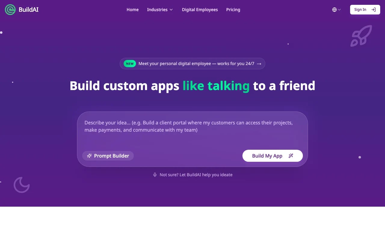 BuildAI Productivity & Collaboration showing Productivity & Collaboration - Build your own AI app without code