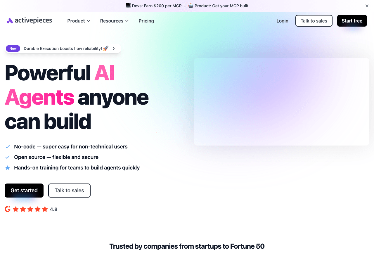 Activepieces Marketing Automation showing Marketing Automation - Empowering your content creation