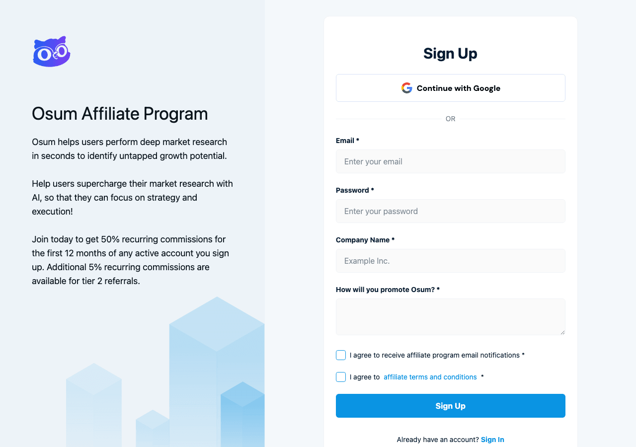 Osum Marketing Automation showing Marketing Automation - Supercharge Your Market Research With AI