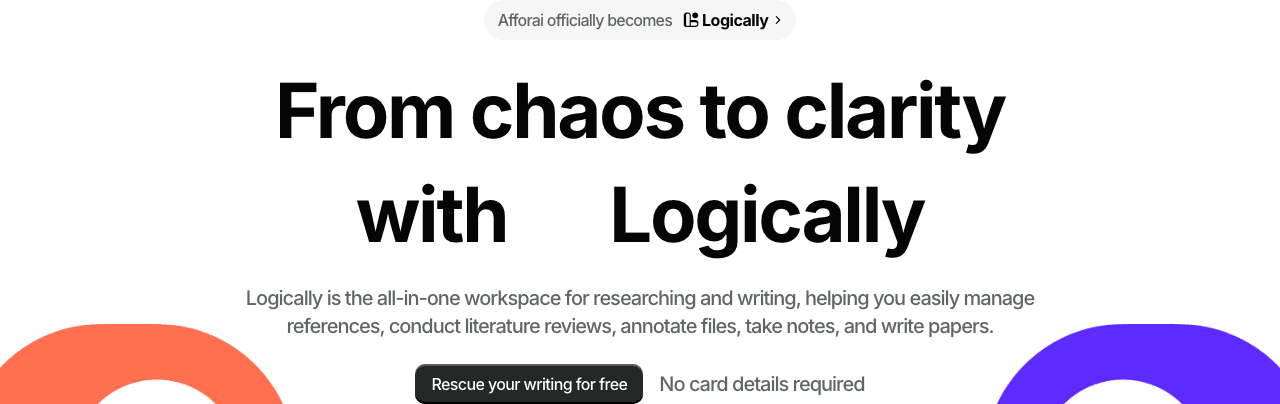 Logically.app (formerly Afforai) Scientific Research showing Scientific Research - Empowering your text with AI