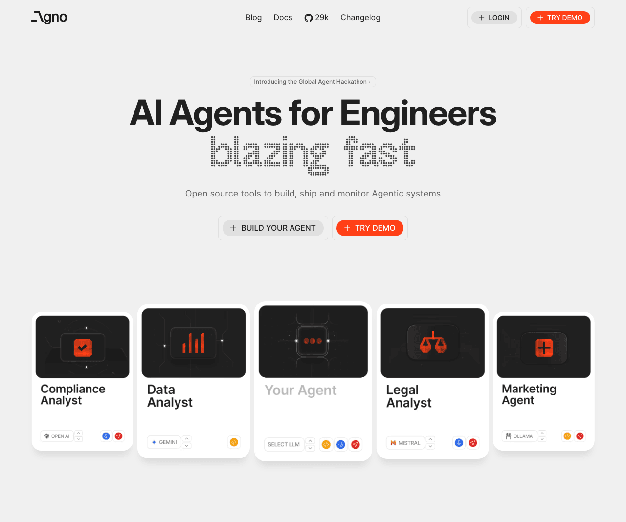 Agno Conversational AI showing Conversational AI - Build intelligent agents for translation, emotion, and voice—with Agno AI
