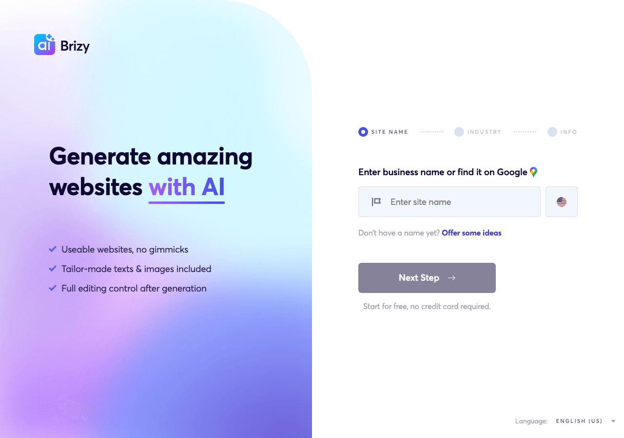 Brizy AI Design showing Design - Empowering Creativity with AI