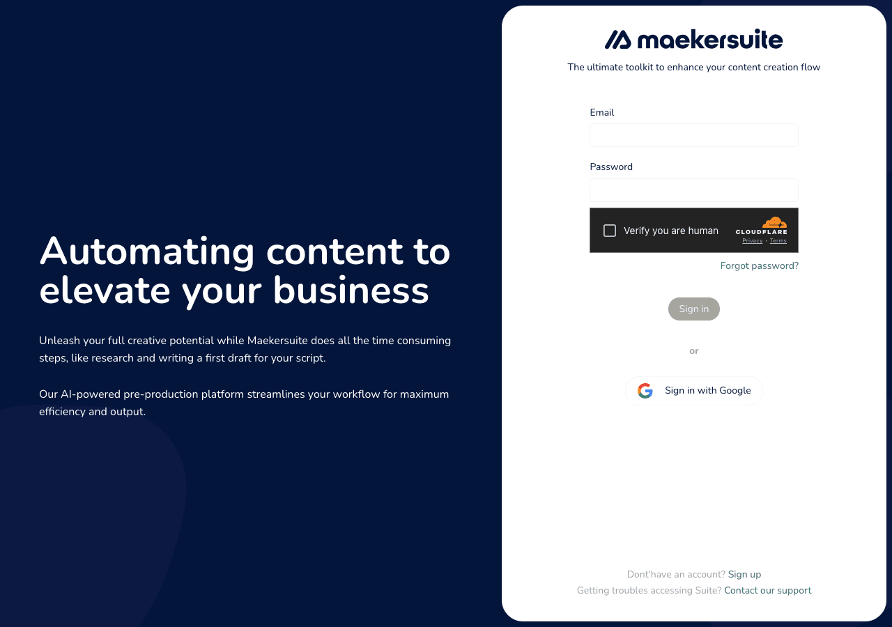 Maekersuite Video Generation showing Video Generation - Research, script, and optimize your videos with AI – faster and smart
