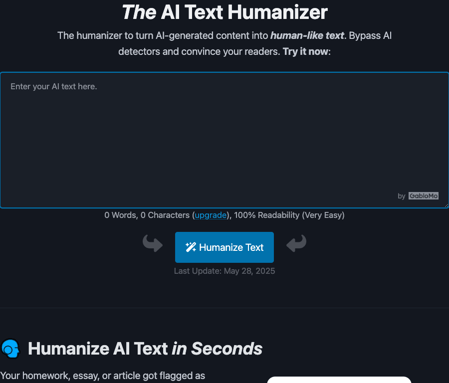 AI-Text-Humanizer Writing & Translation showing Writing & Translation - Transforming your text into human-like content
