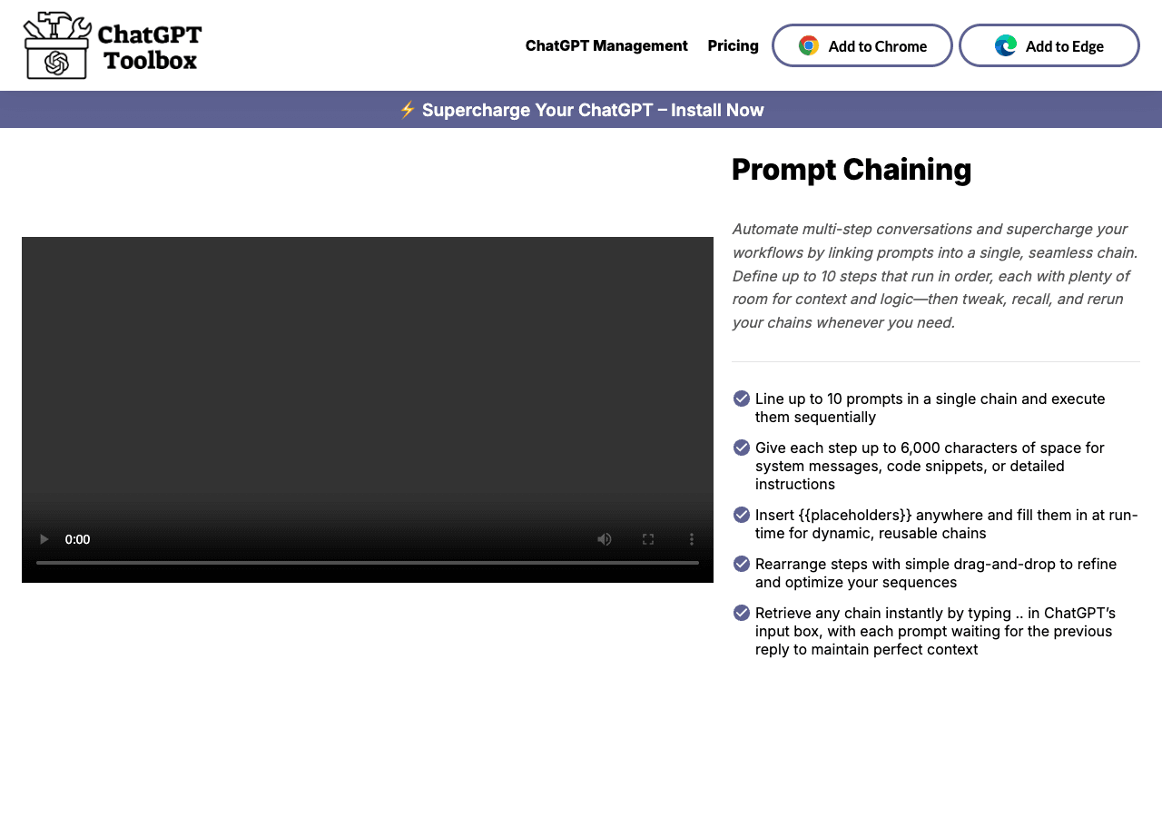 ChatGPT Toolbox Productivity & Collaboration showing Productivity & Collaboration - Empower Your Conversations