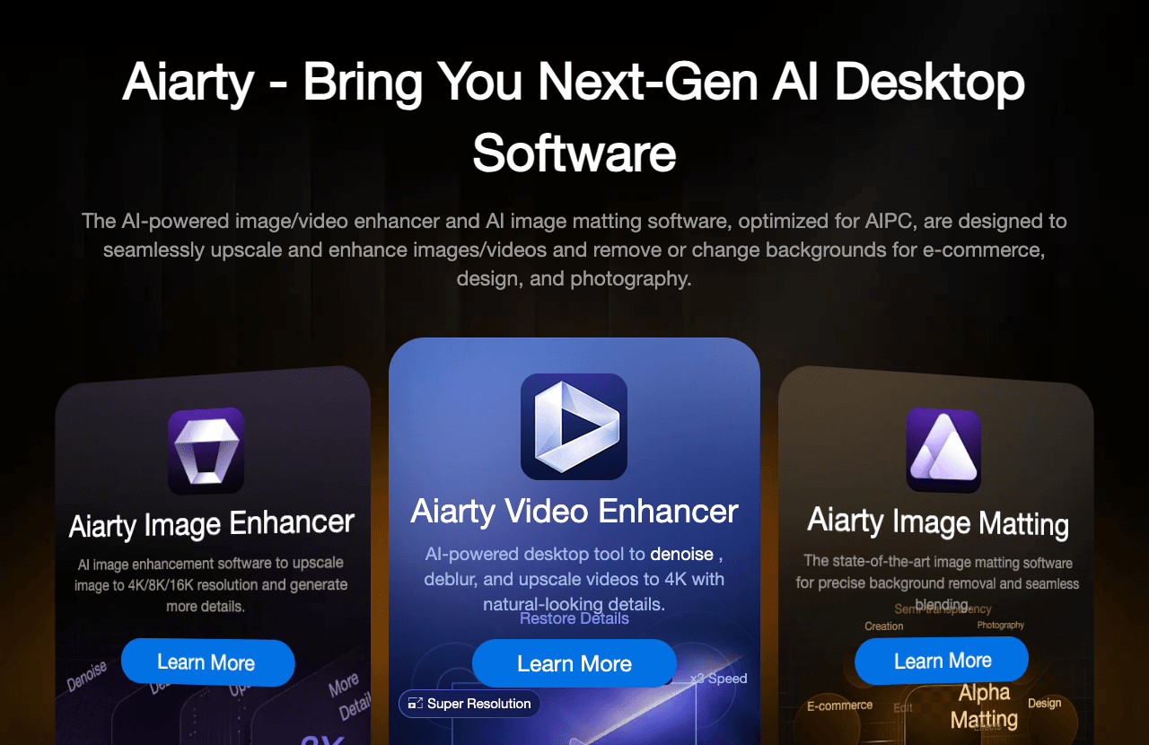 Aiarty Design showing Design - Empowering your creativity with AI