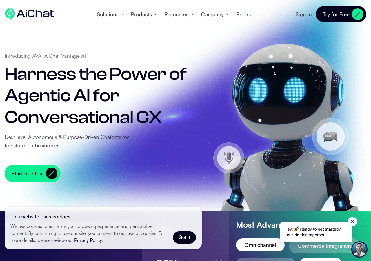 AiChat Conversational AI showing Conversational AI - Empowering Conversations with AI