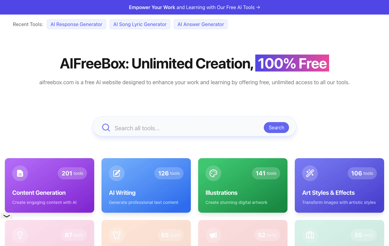 AIFreeBox Conversational AI showing Conversational AI - Unleash the power of AI for free!
