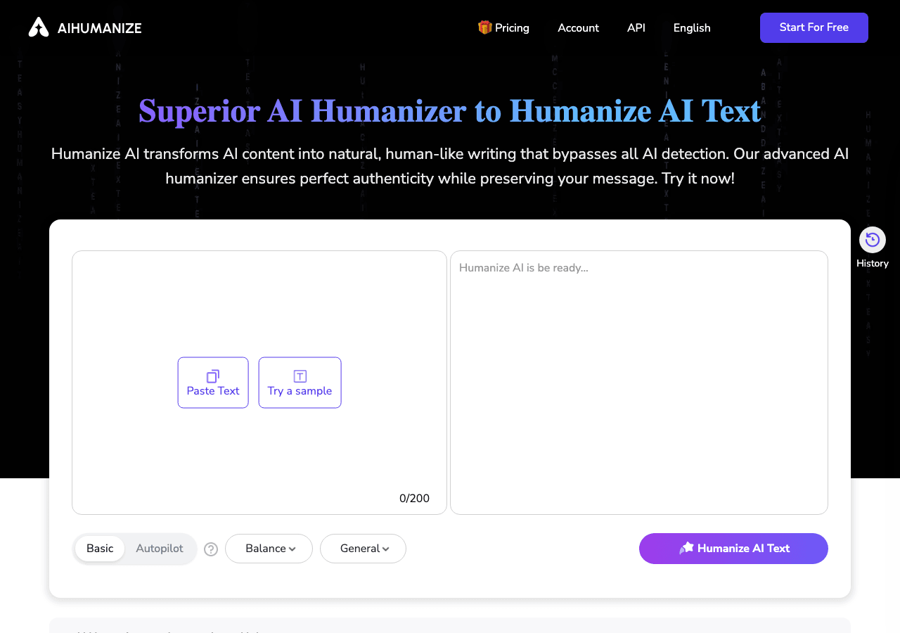 AI Humanize Writing & Translation showing Writing & Translation - AI Humanizer to Transform AI Text into 100% Human, Undetect