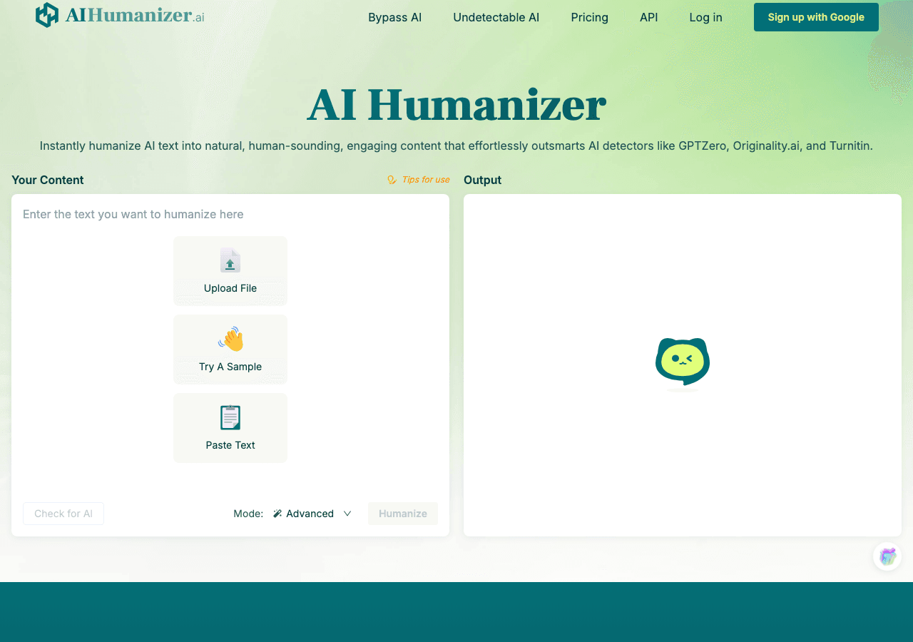 AIHumanizer Writing & Translation showing Writing & Translation - Transform AI-generated text into truly human content