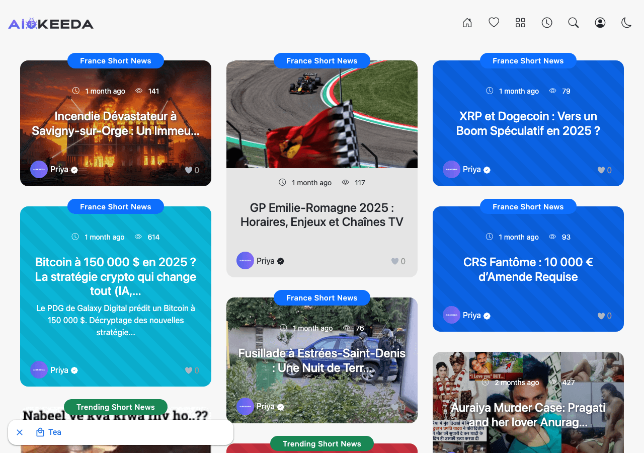 AiKeeda Search & Discovery showing Search & Discovery - Empowering AI for Everyone
