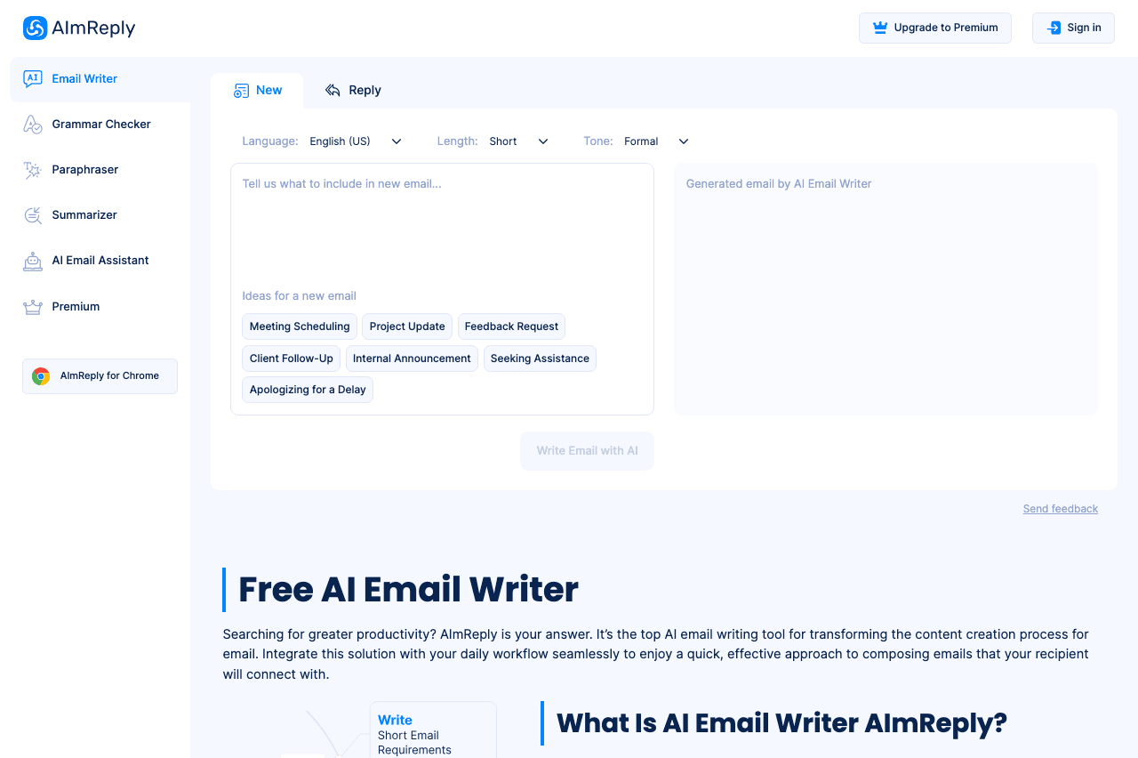 AImReply Writing & Translation showing Writing & Translation - Empowering communication through AI