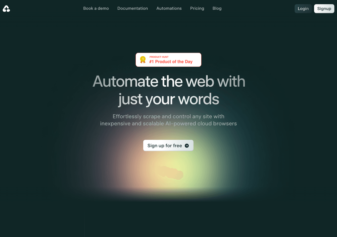 Airtop Conversational AI showing Conversational AI - Build web automations with just words.
