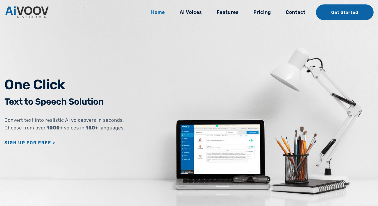 AiVOOV Conversational AI showing Conversational AI - Empowering communication through AI