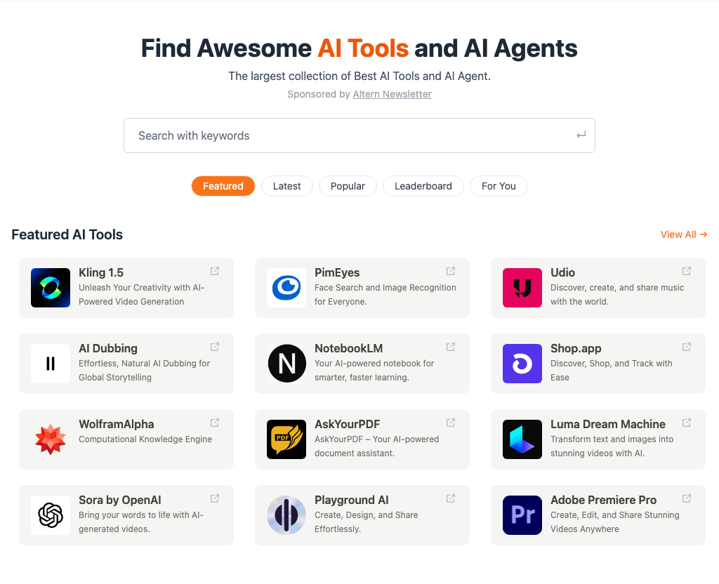 Altern Search & Discovery showing Search & Discovery - Empowering Language Intelligence