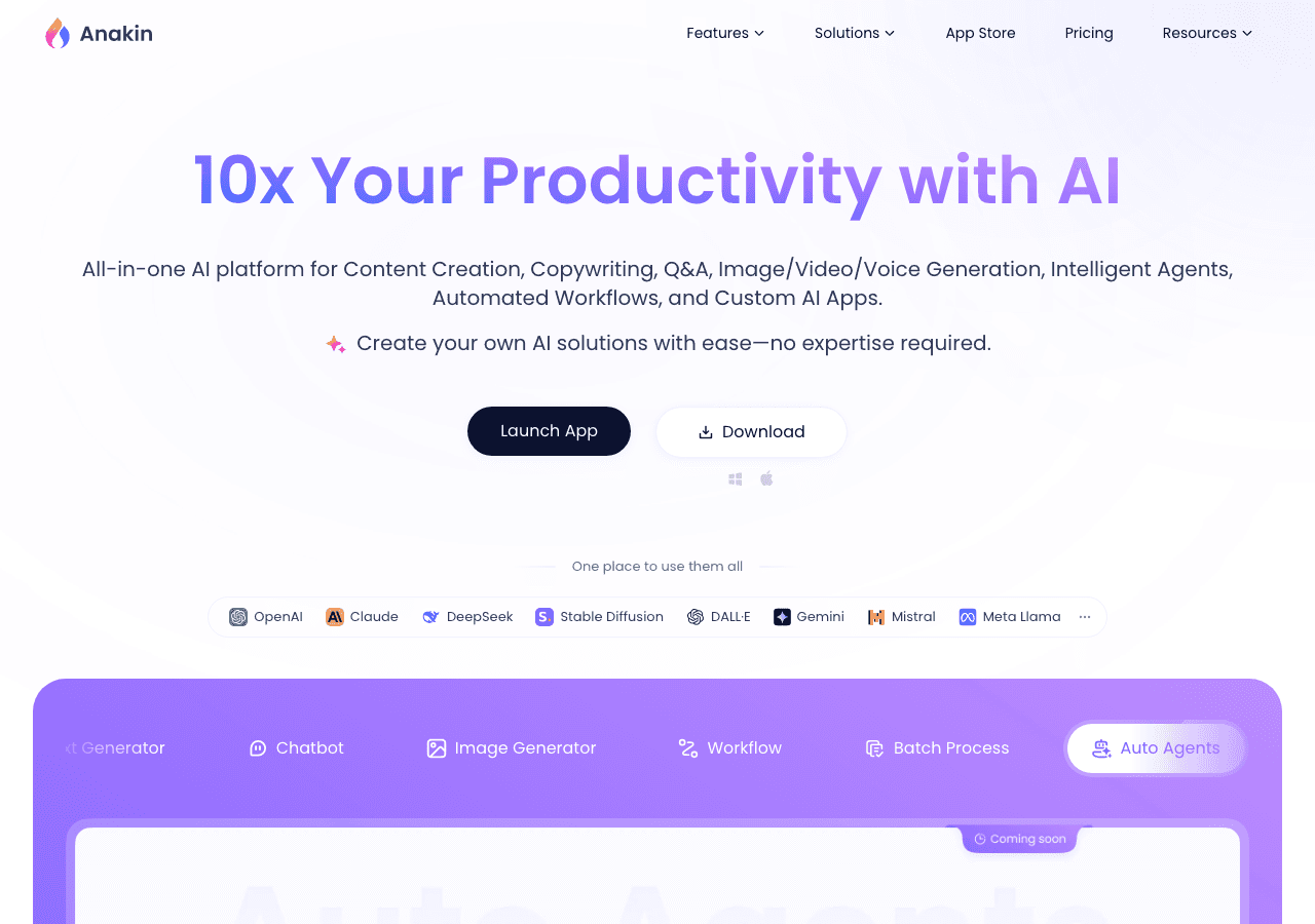 Anakin.ai Code Assistance showing no-code ai - Liberate Everyone from Repetitive Work