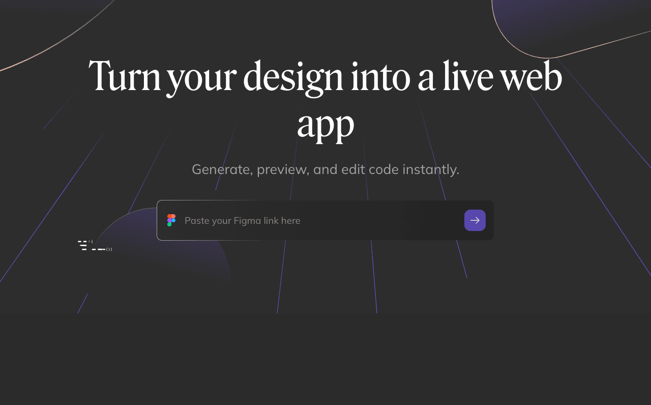 Anima Design showing Design - Design to code, automated.