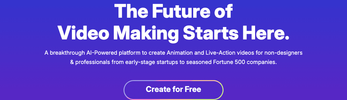 Animaker Video Generation showing ai video generator - Create Animated & Live-Action Videos with AI for Free