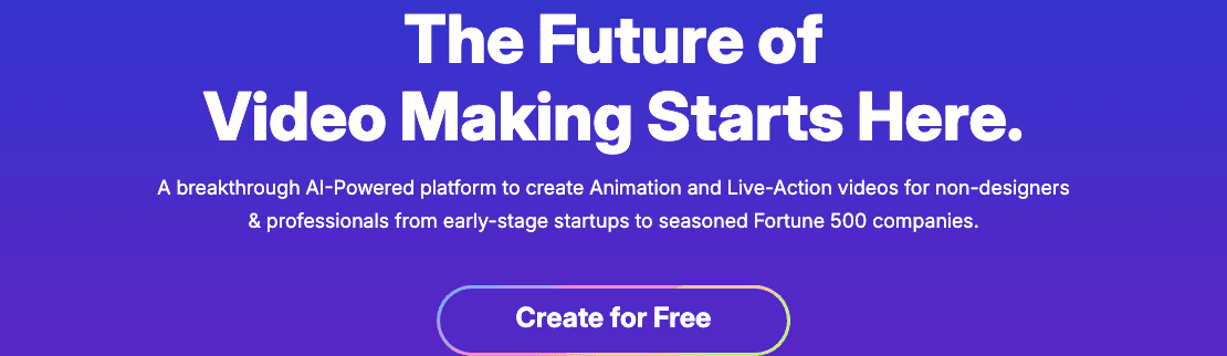 Animaker Video Generation showing Video Generation - Create Animated & Live-Action Videos with AI for Free