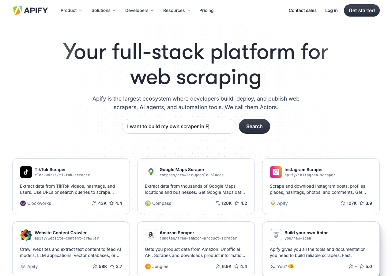 Apify Data Analytics showing web scraping - Automate Anything