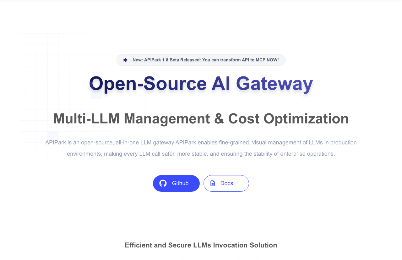 APIPark Code Assistance showing Code Assistance - Your all-in-one open-source AI gateway and API developer portal
