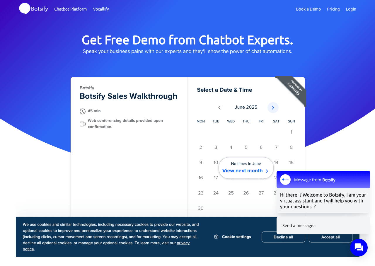 Botsify Conversational AI showing Conversational AI - Build AI chatbots without coding
