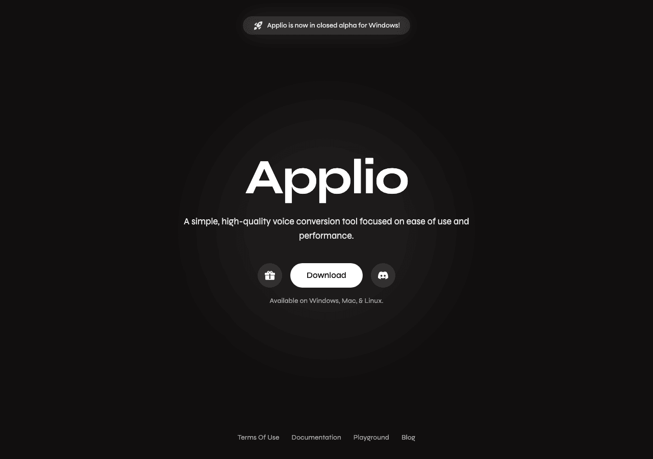 Applio Audio Generation showing Audio Generation - Simple, high-quality voice conversion for everyone