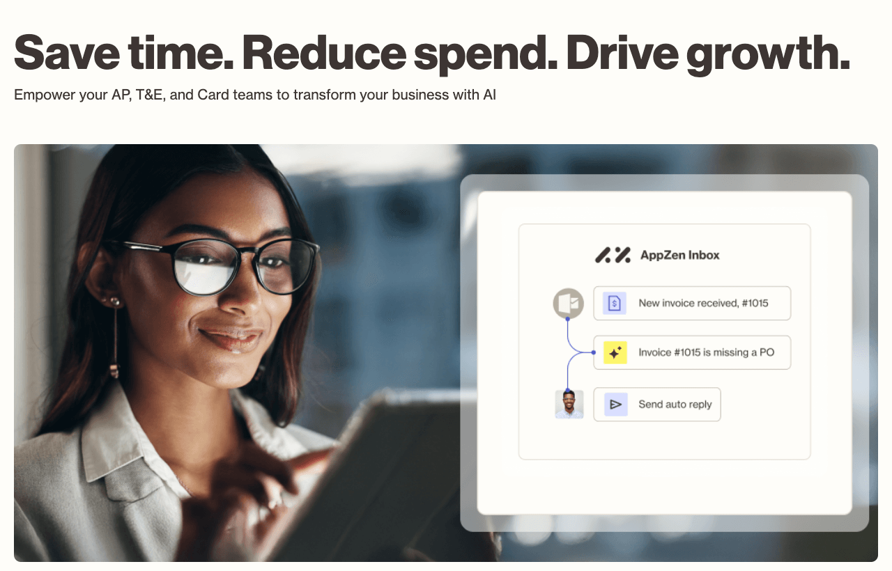 AppZen Data Analytics showing Data Analytics - AI for finance teams