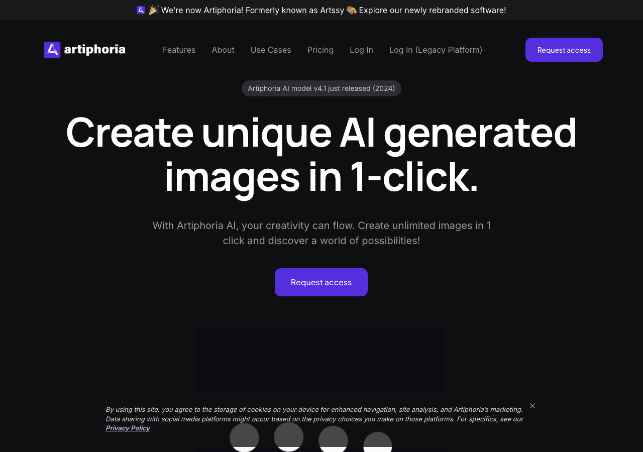 Artiphoria AI Image Generation showing Image Generation - Unleash Your Creativity with AI