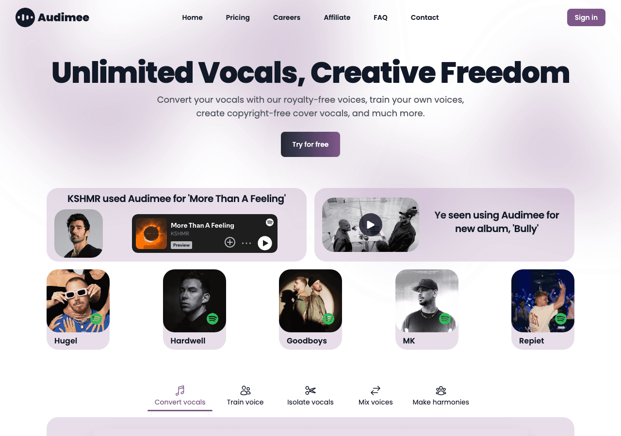 Audimee Audio Generation showing audio transcription - Transforming audio into text effortlessly