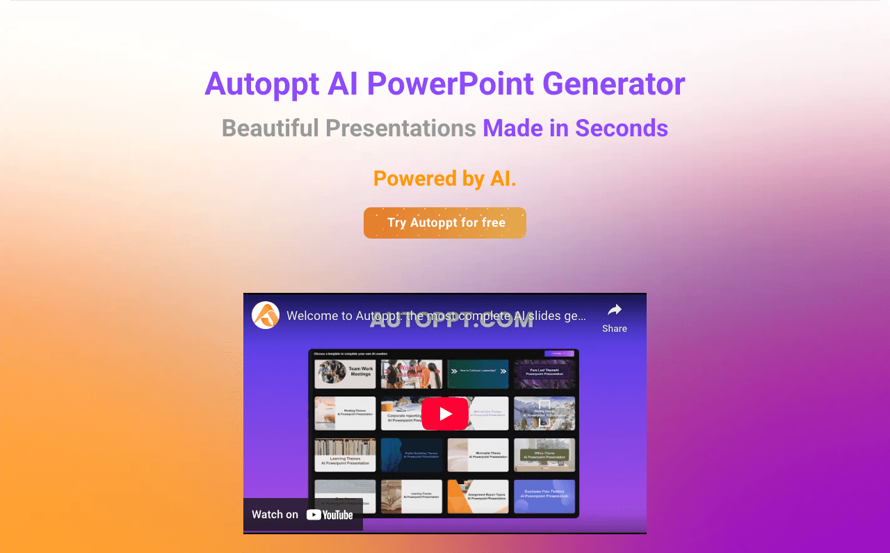 Autoppt Design showing Design - Automate your presentations effortlessly!